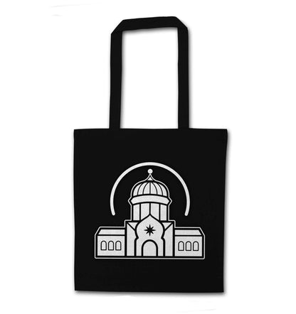 mosque masjid black tote bag