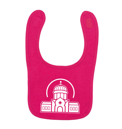 mosque masjid dark pink baby bib