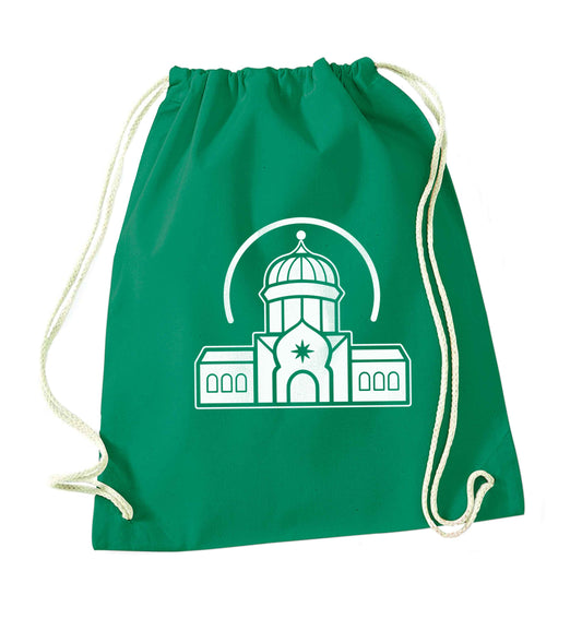 mosque masjid green drawstring bag