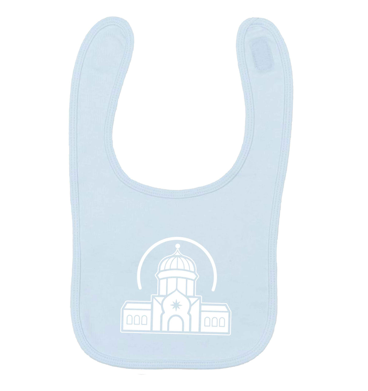 mosque masjid pale blue baby bib