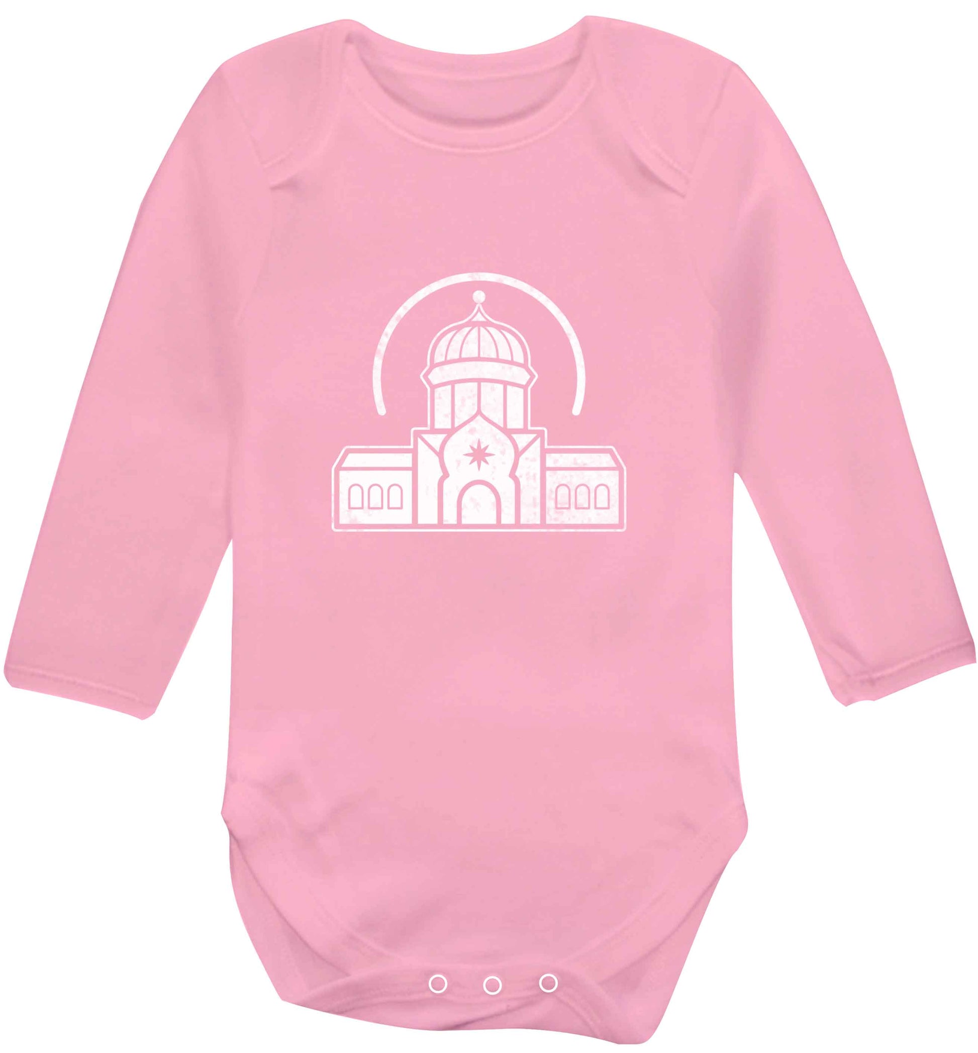 mosque masjid baby vest long sleeved pale pink 6-12 months