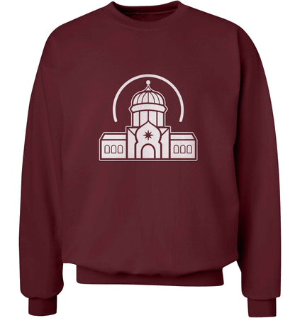 mosque masjid adult's unisex maroon sweater 2XL