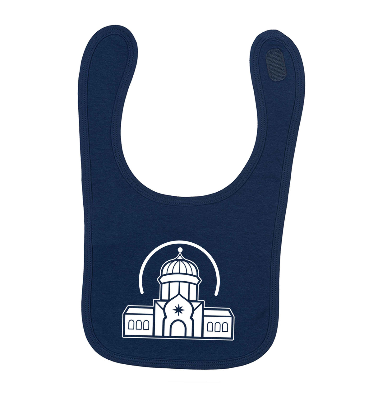 mosque masjid navy baby bib