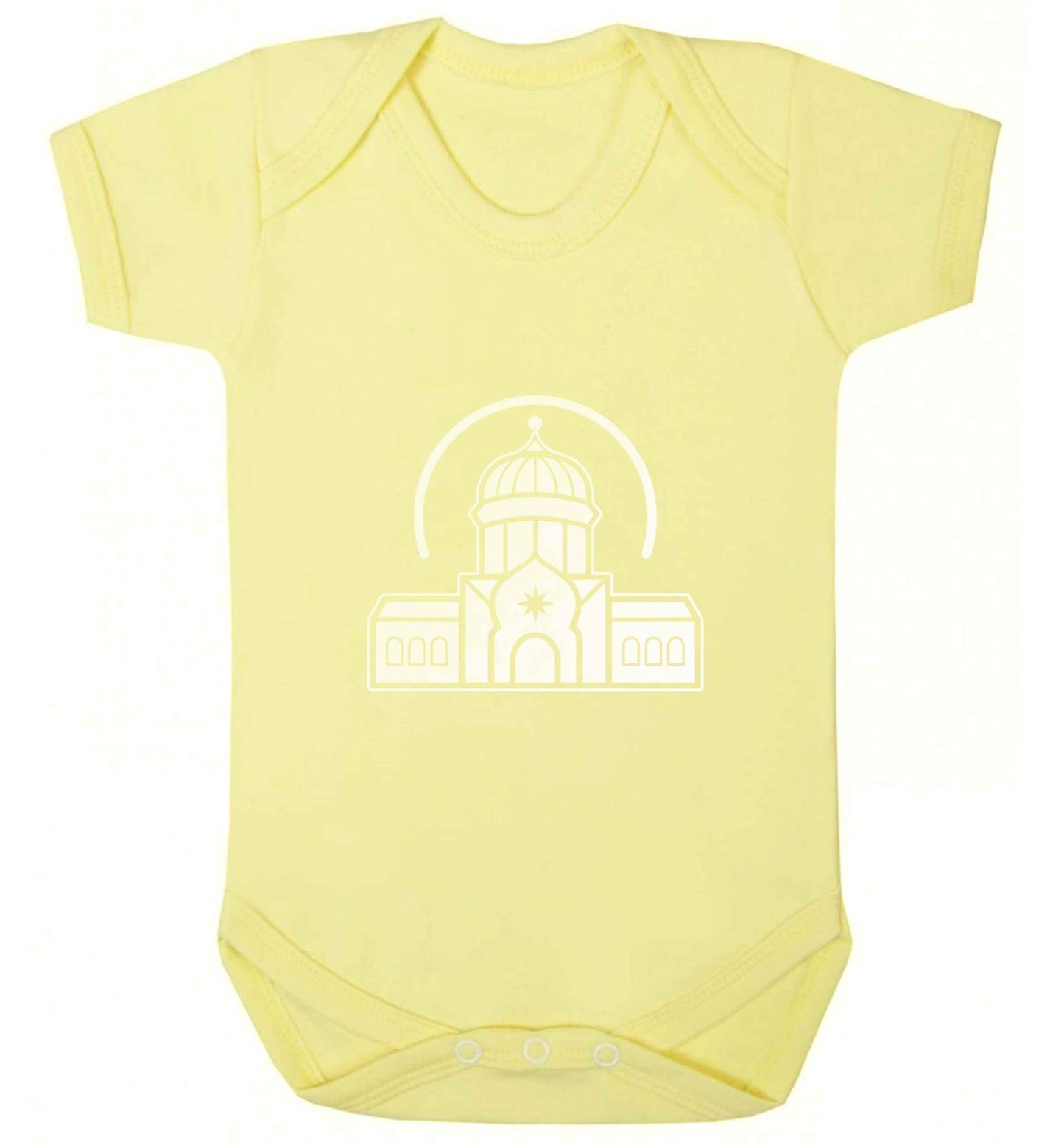 mosque masjid baby vest pale yellow 18-24 months