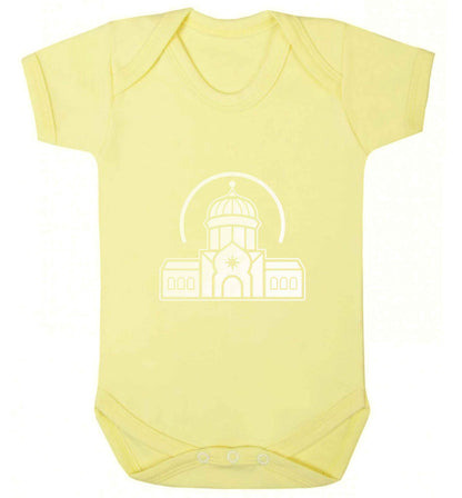 mosque masjid baby vest pale yellow 18-24 months