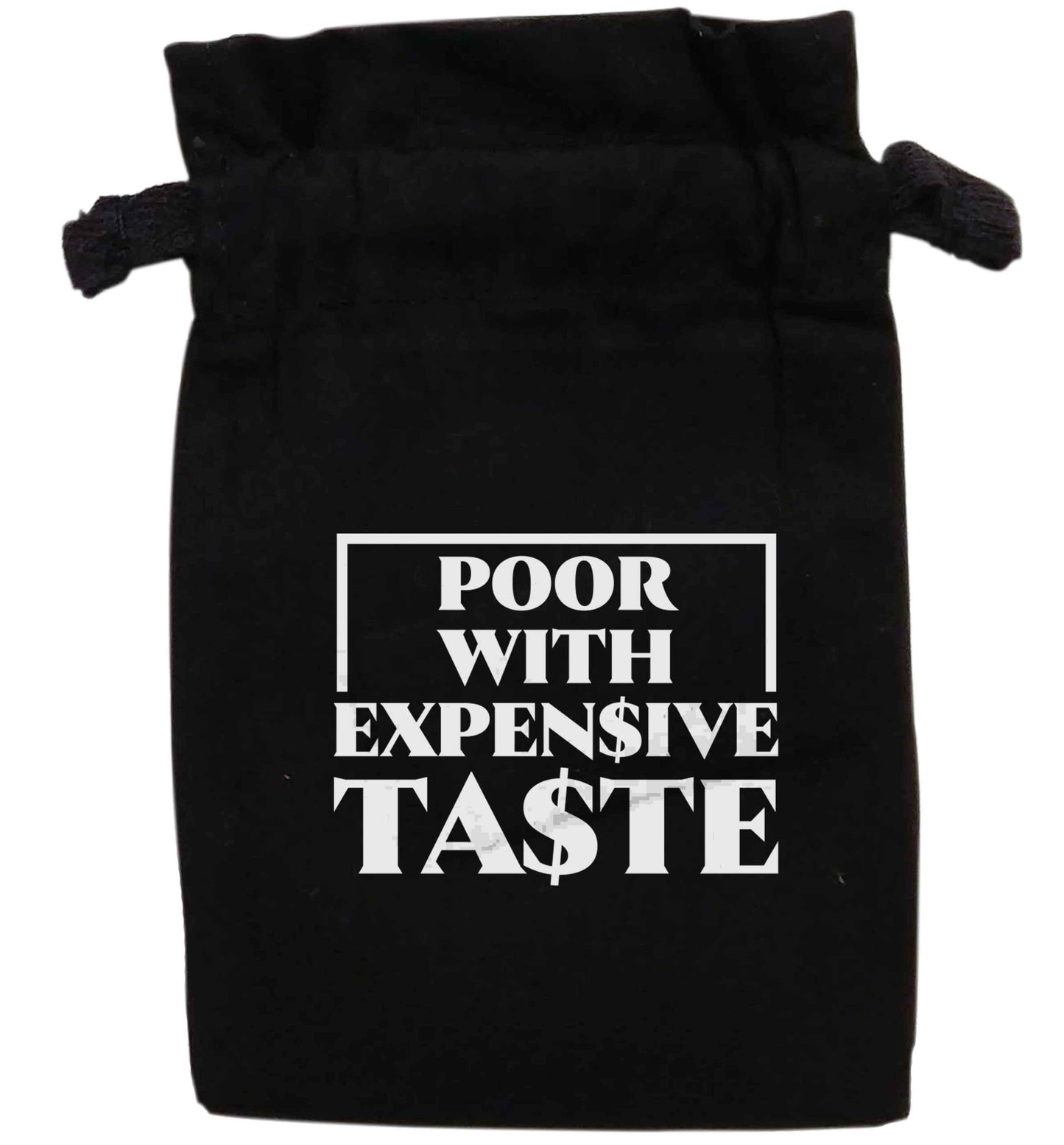 Poor with expensive taste | XS - L | Pouch / Drawstring bag / Sack | Organic Cotton | Bulk discounts available!