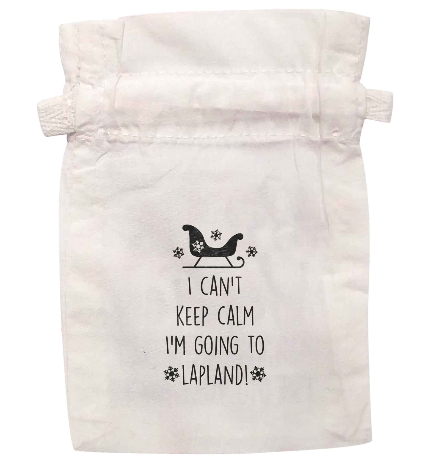 I can't keep calm I'm going to Lapland | XS - L | Pouch / Drawstring bag / Sack | Organic Cotton | Bulk discounts available!
