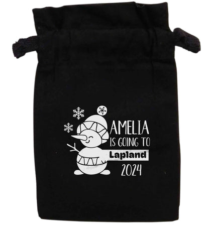 Any name here - is going to Lapland personalised | XS - L | Pouch / Drawstring bag / Sack | Organic Cotton | Bulk discounts available!