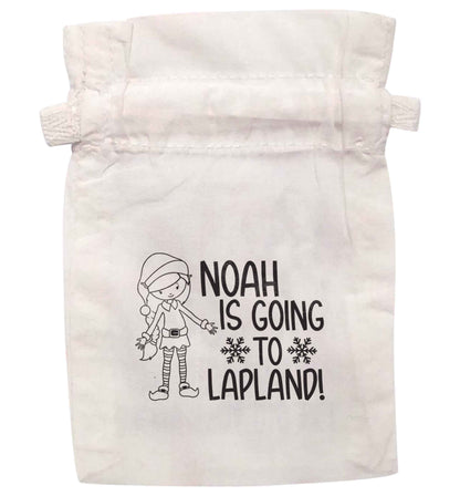 Any name here - is going to Lapland personalised elf | XS - L | Pouch / Drawstring bag / Sack | Organic Cotton | Bulk discounts available!