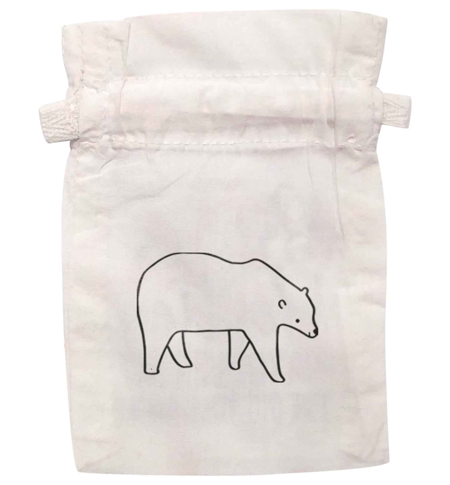 Polar Bear | XS - L | Pouch / Drawstring bag / Sack | Organic Cotton | Bulk discounts available!