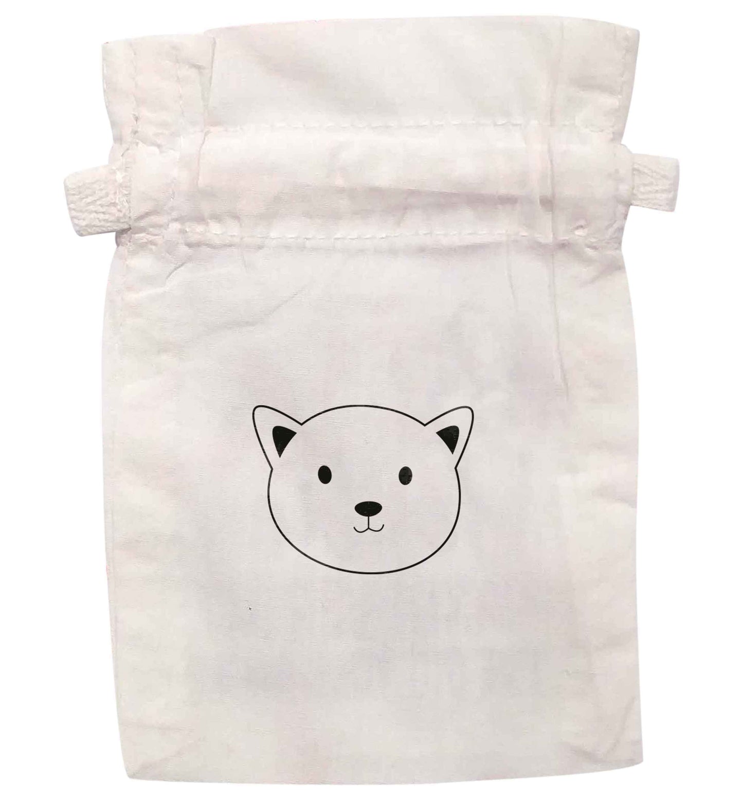 Cat face only Kit | XS - L | Pouch / Drawstring bag / Sack | Organic Cotton | Bulk discounts available!