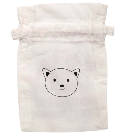 Cat face only Kit | XS - L | Pouch / Drawstring bag / Sack | Organic Cotton | Bulk discounts available!