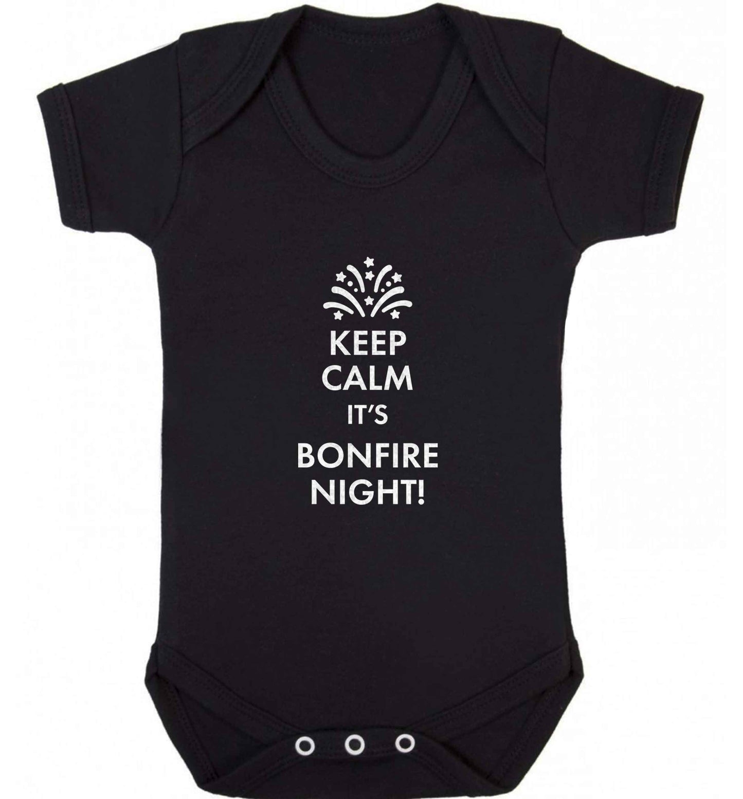 Keep calm its bonfire night baby vest black 18-24 months