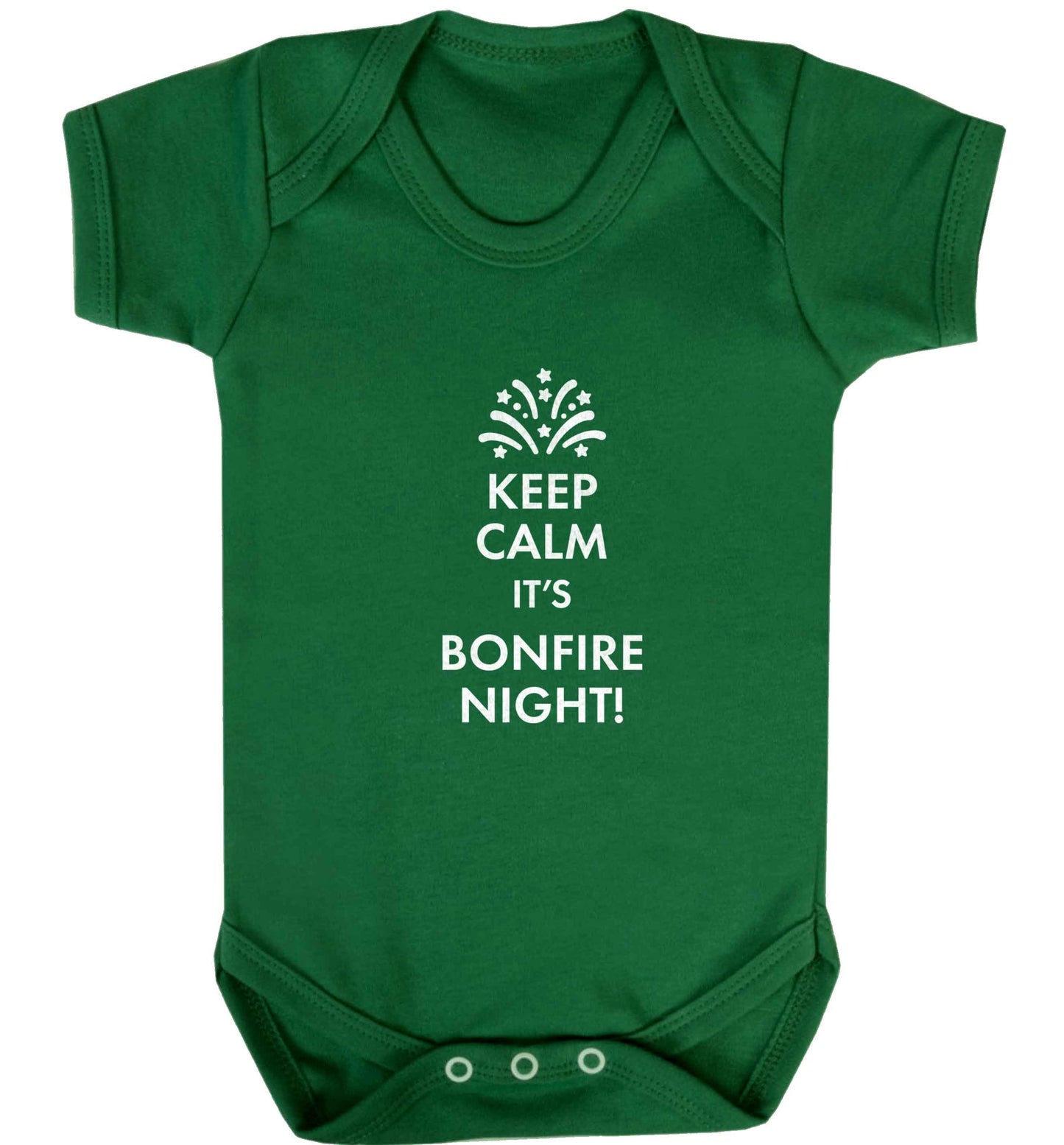Keep calm its bonfire night baby vest green 18-24 months