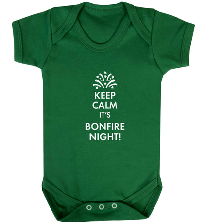 Keep calm its bonfire night baby vest green 18-24 months