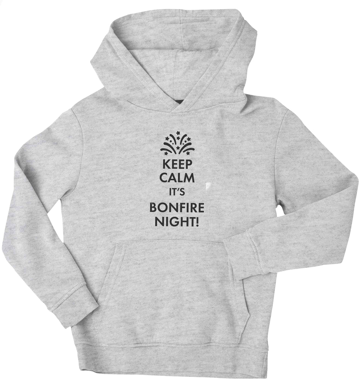 Keep calm its bonfire night children's grey hoodie 12-13 Years