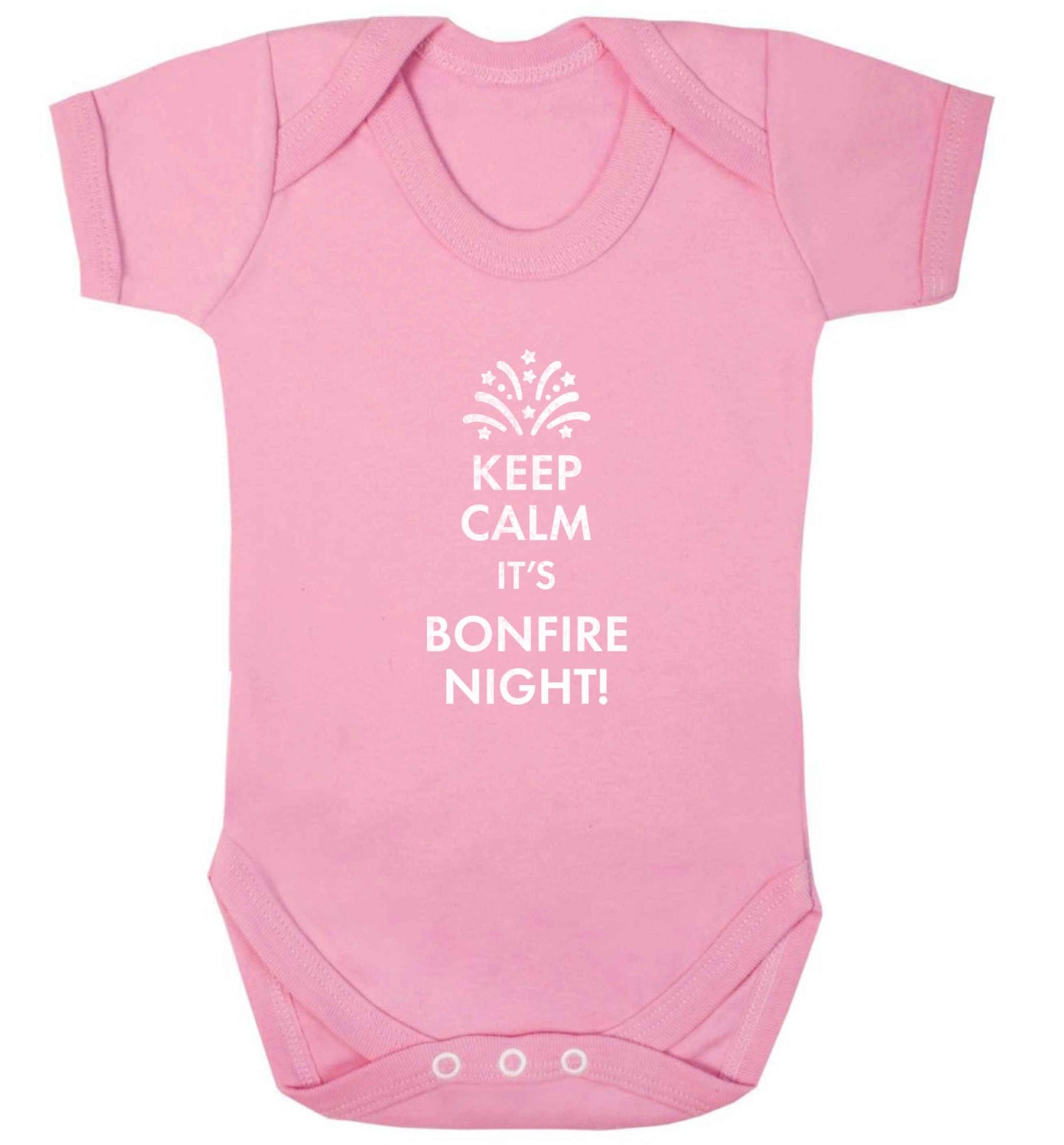 Keep calm its bonfire night baby vest pale pink 18-24 months