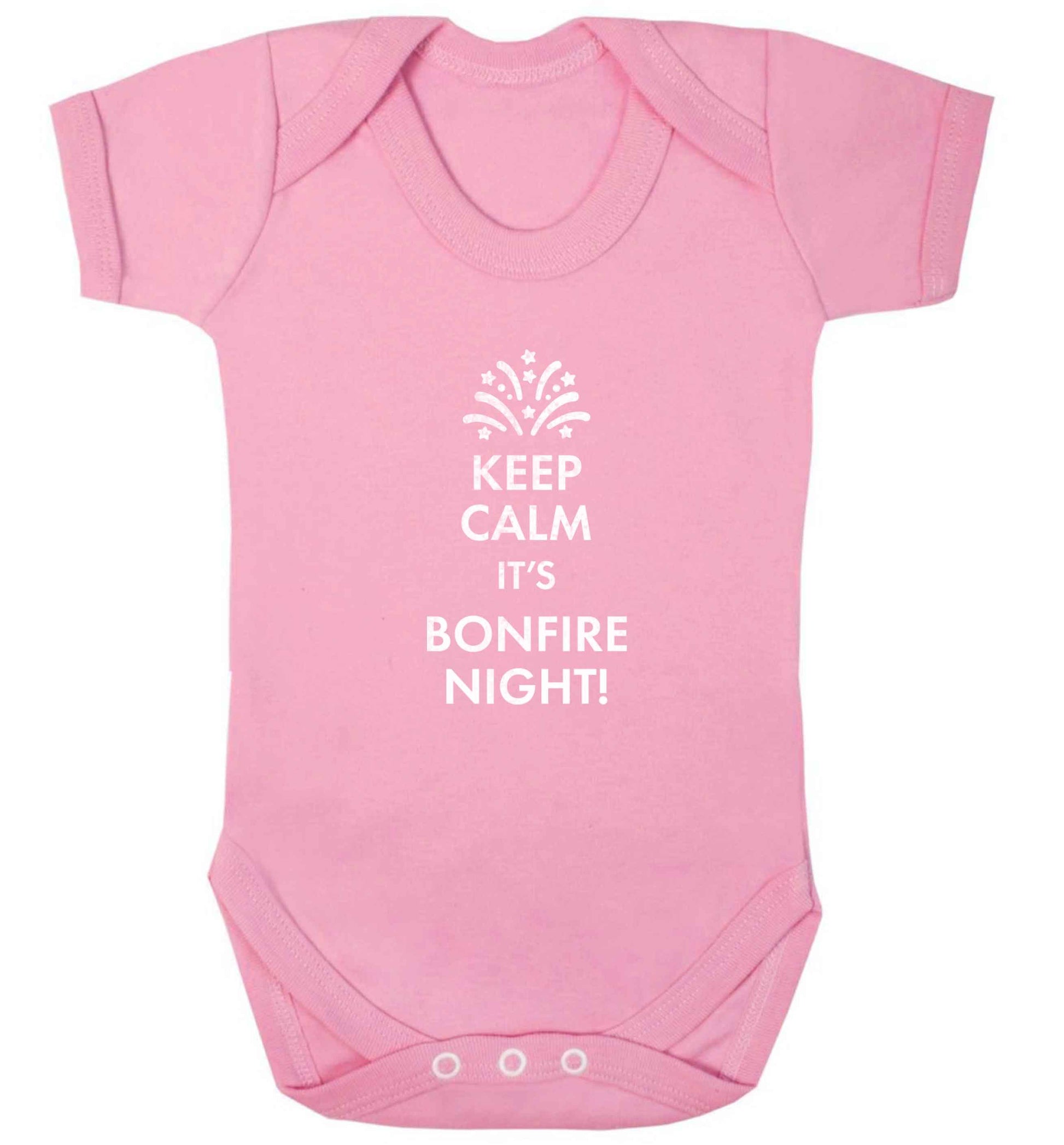 Keep calm its bonfire night baby vest pale pink 18-24 months