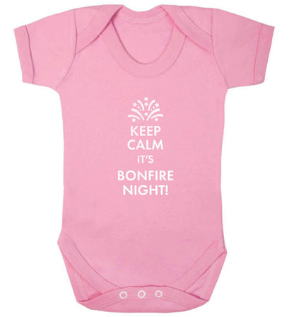 Keep calm its bonfire night baby vest pale pink 18-24 months