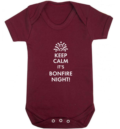 Keep calm its bonfire night baby vest maroon 18-24 months