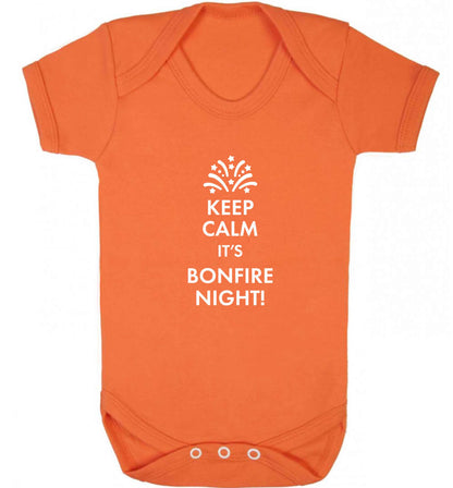 Keep calm its bonfire night baby vest orange 18-24 months
