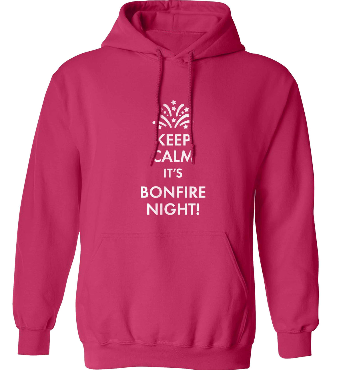 Keep calm its bonfire night adults unisex pink hoodie 2XL