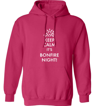 Keep calm its bonfire night adults unisex pink hoodie 2XL