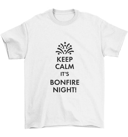 Keep calm its bonfire night Children's white Tshirt 12-13 Years