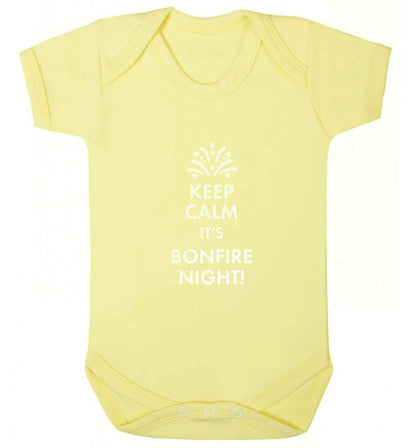 Keep calm its bonfire night baby vest pale yellow 18-24 months