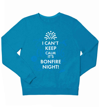 I can't keep calm its bonfire night children's blue sweater 12-13 Years