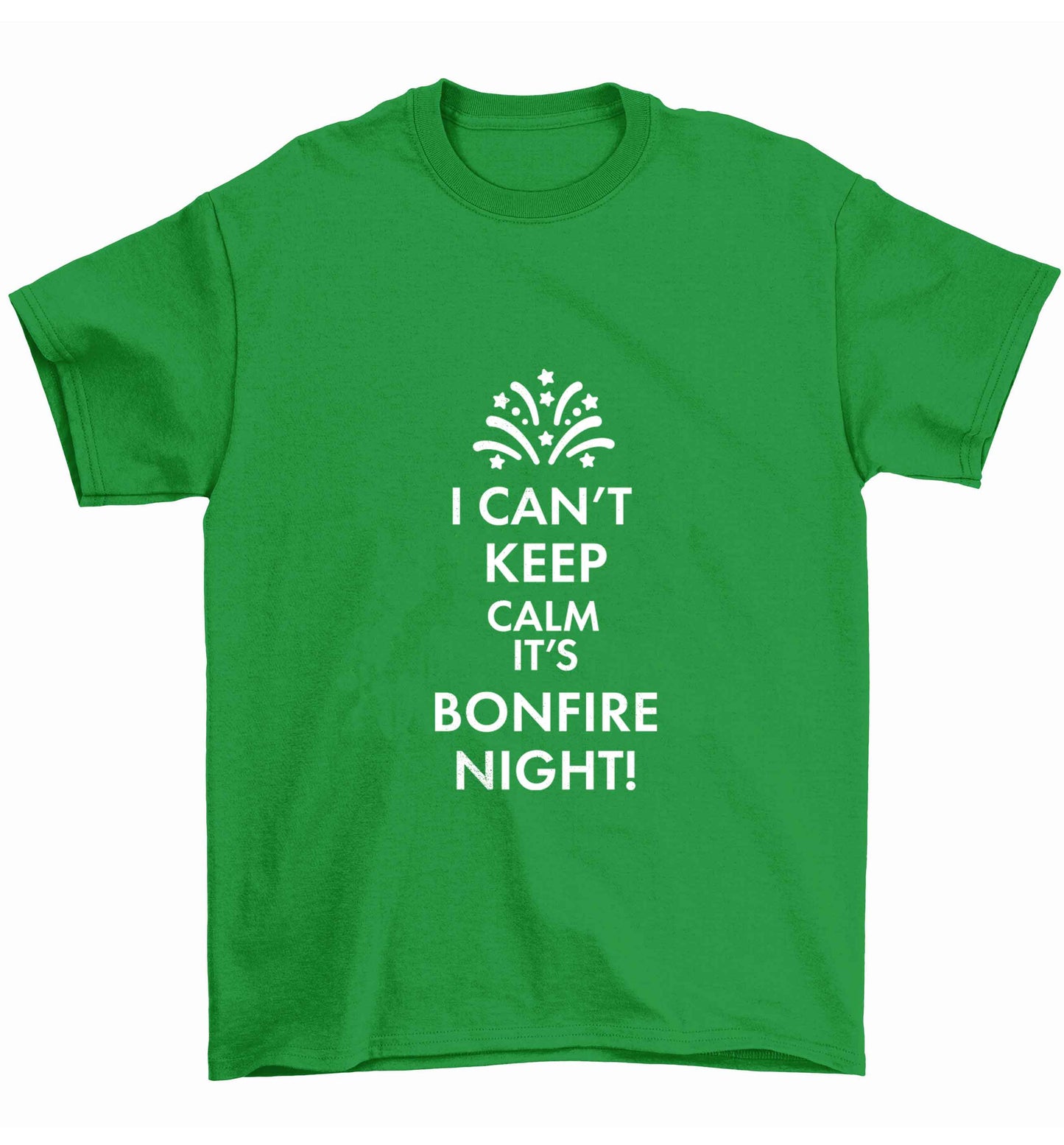 I can't keep calm its bonfire night Children's green Tshirt 12-13 Years