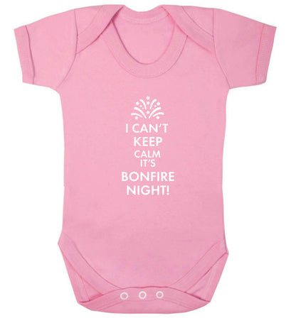 I can't keep calm its bonfire night baby vest pale pink 18-24 months