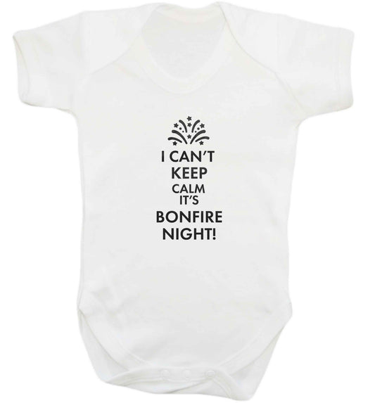 I can't keep calm its bonfire night baby vest white 18-24 months