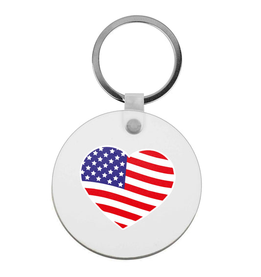 American USA Heart Flag |  Keyring