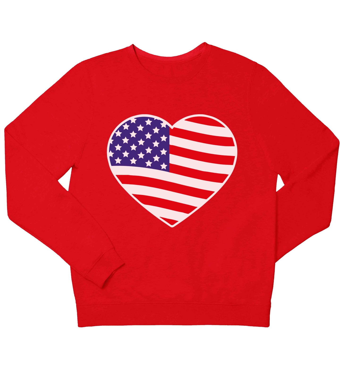 American USA Heart Flag children's grey sweater 12-13 Years