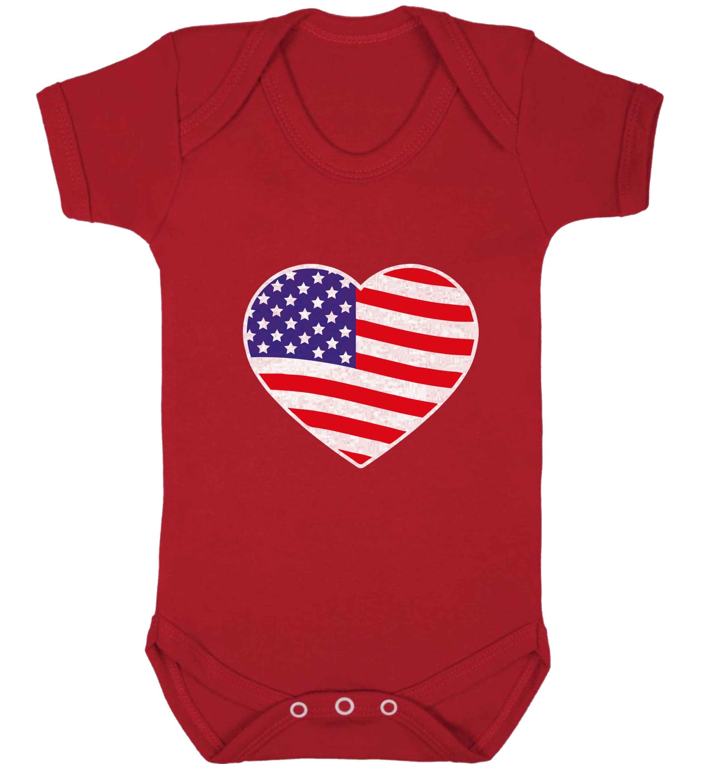 American USA Heart Flag baby vest red 18-24 months