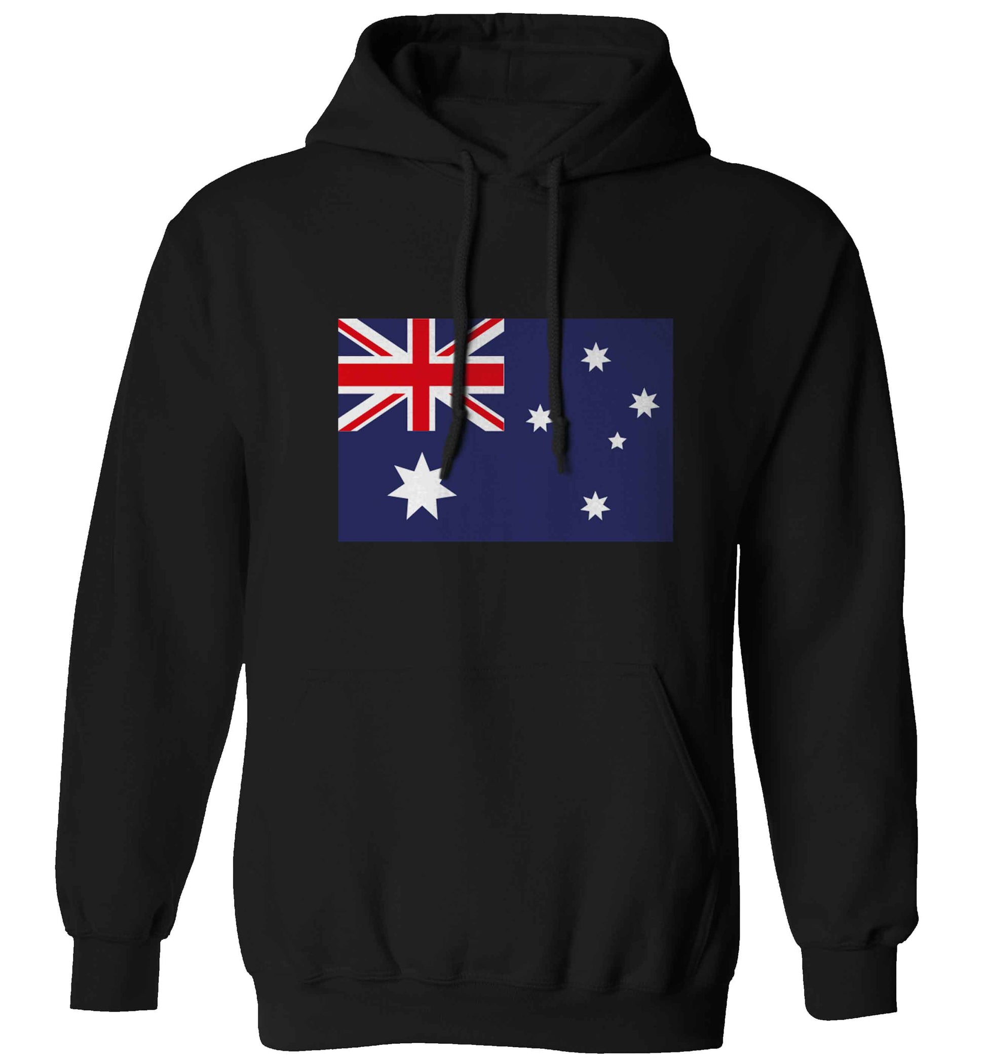 Australian Flag adults unisex black hoodie 2XL