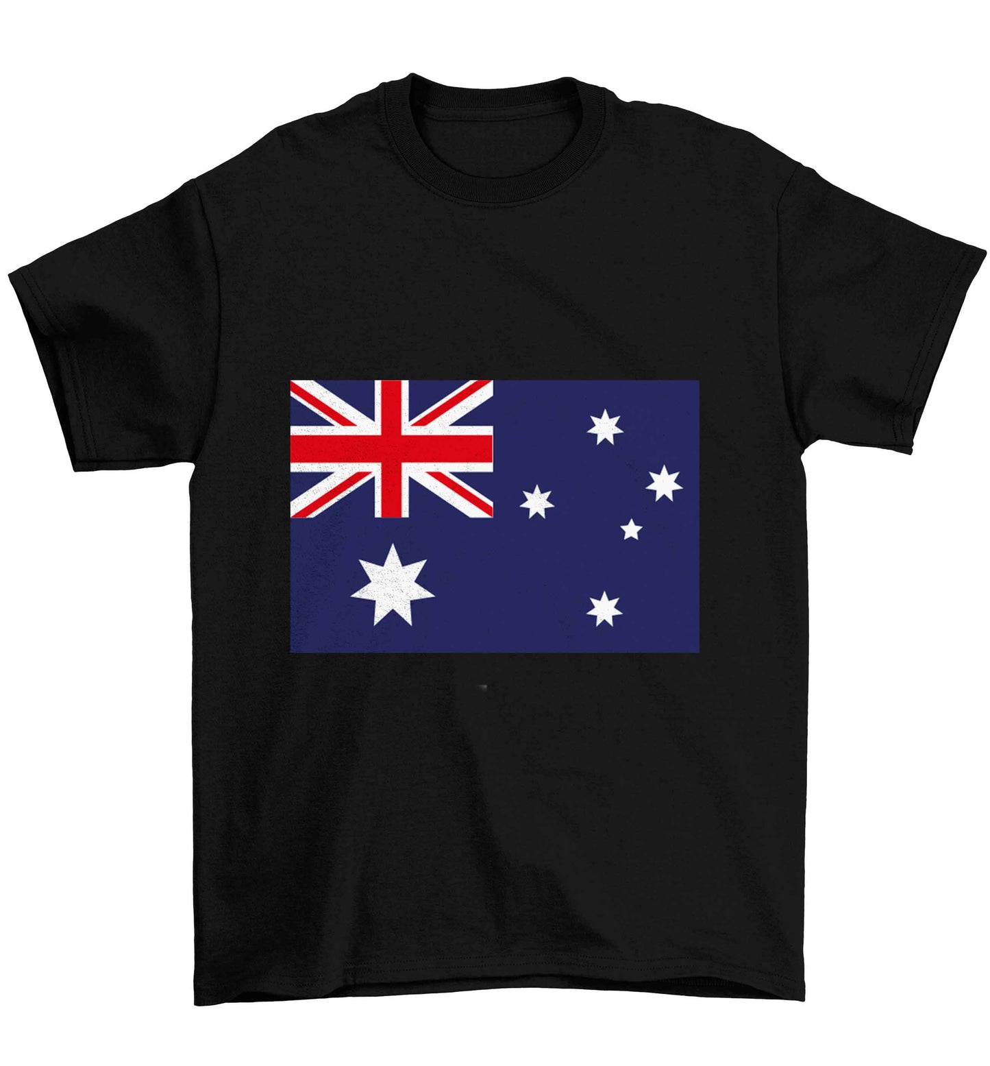 Australian Flag Children's black Tshirt 12-13 Years