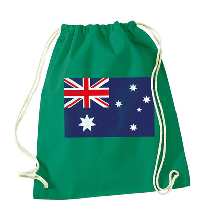 Australian Flag green drawstring bag