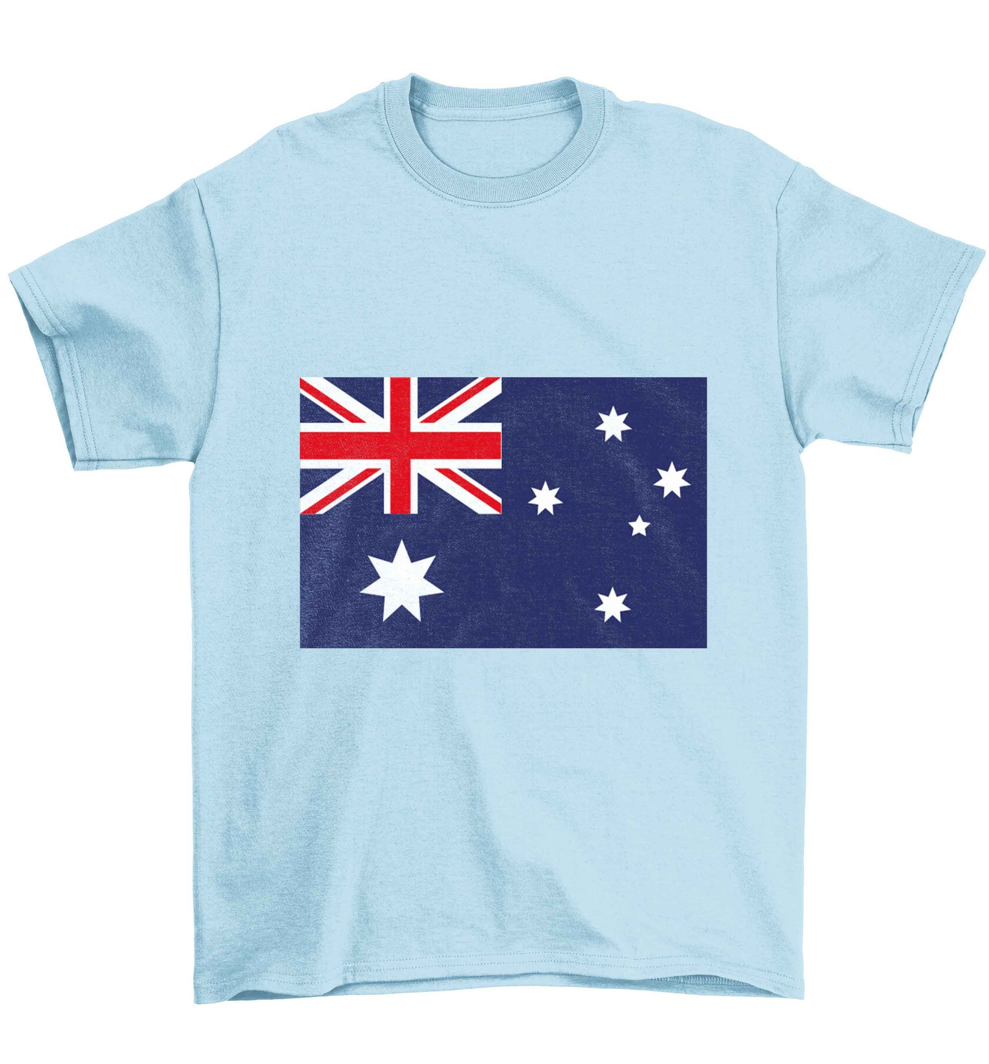 Australian Flag Children's light blue Tshirt 12-13 Years