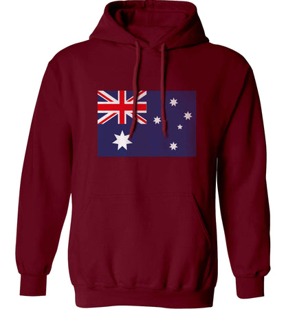 Australian Flag adults unisex maroon hoodie 2XL