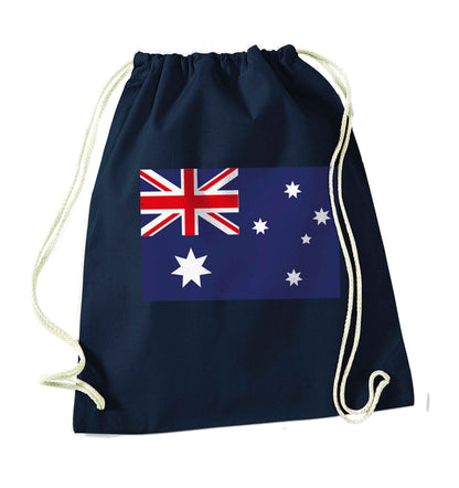 Australian Flag navy drawstring bag