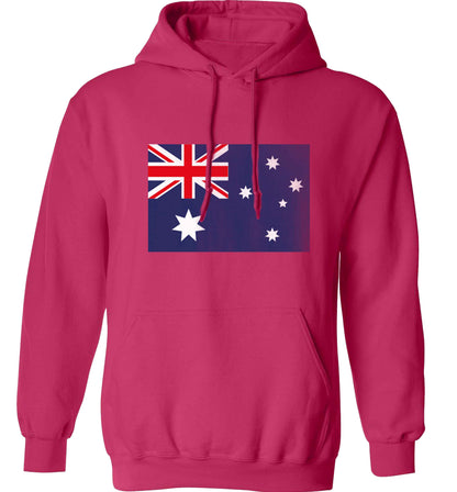 Australian Flag adults unisex pink hoodie 2XL