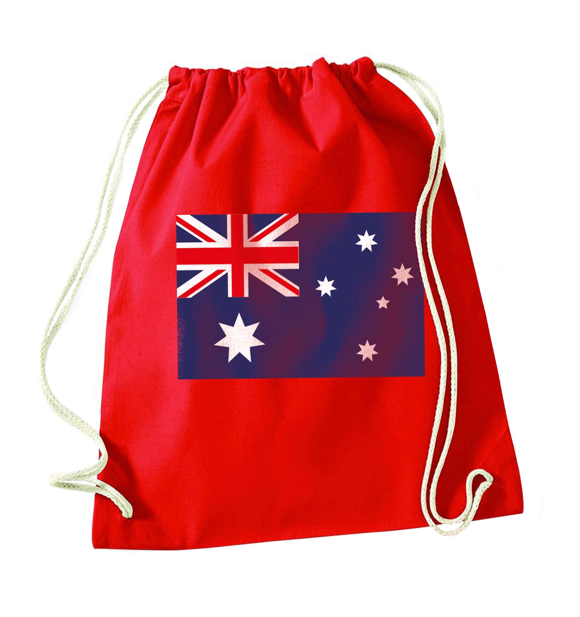 Australian Flag red drawstring bag 