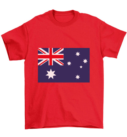 Australian Flag Children's red Tshirt 12-13 Years