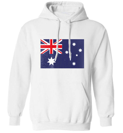 Australian Flag adults unisex white hoodie 2XL