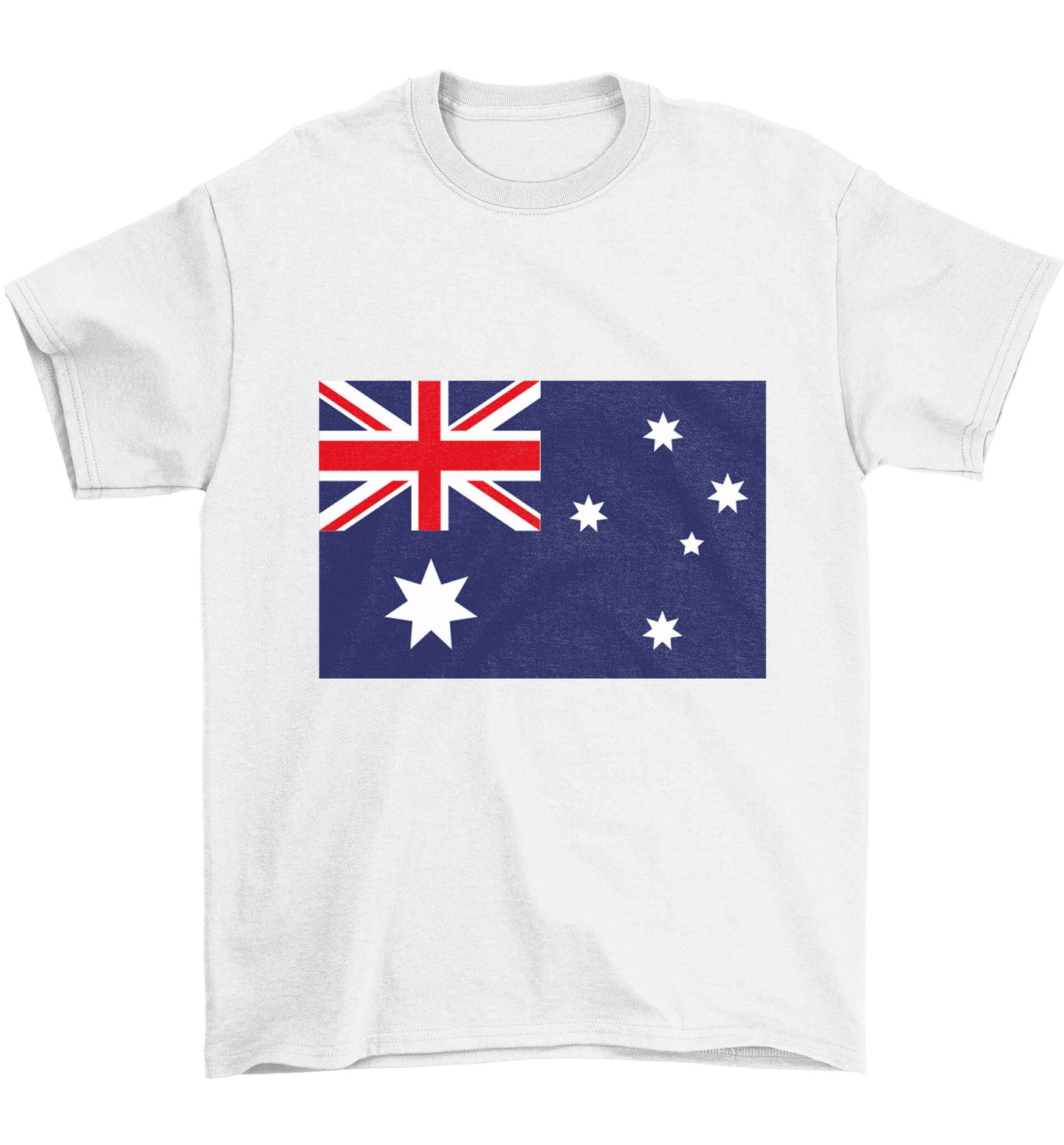 Australian Flag Children's white Tshirt 12-13 Years