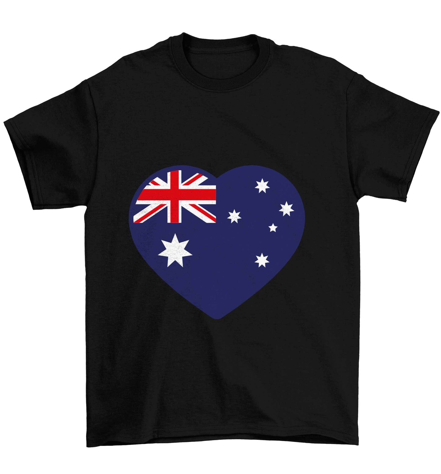 Australian Heart Children's black Tshirt 12-13 Years