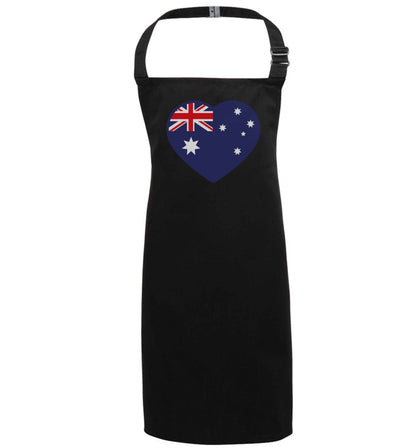Australian Heart black apron 7-10 years