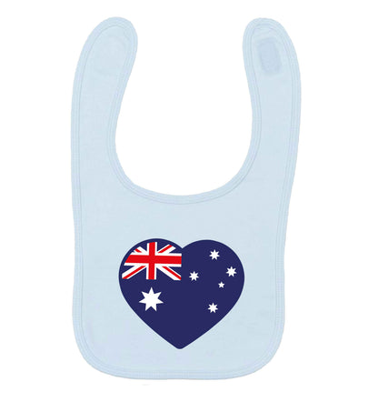 Australian Heart pale blue baby bib